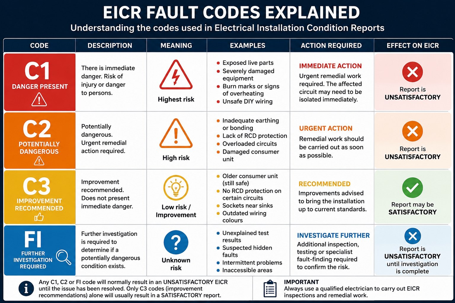 eicr fault codes electrical safety reports eicr fault codes electrical safety reports
