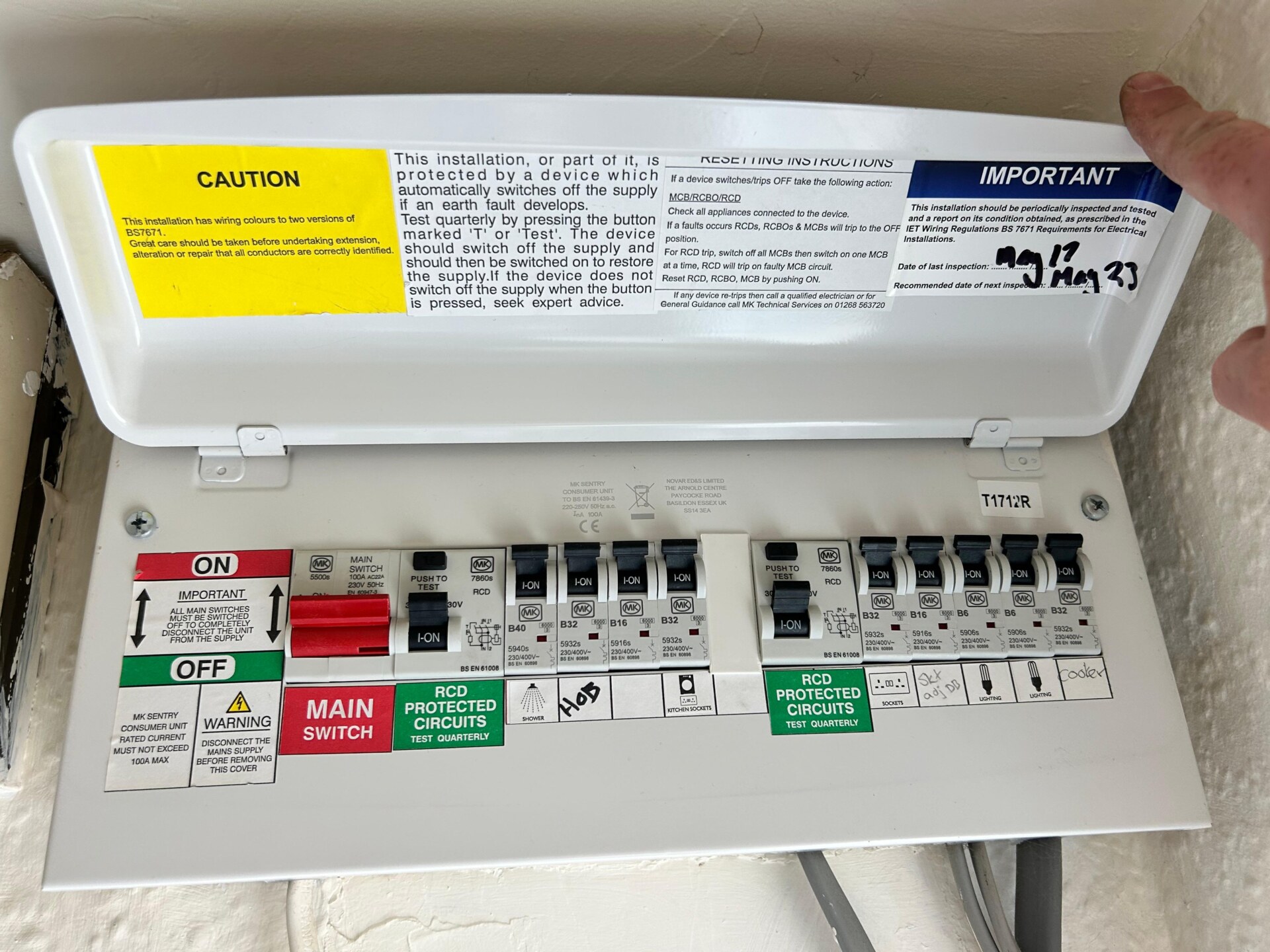 An EICR on a rented property in Exeter. Satisfactory 5